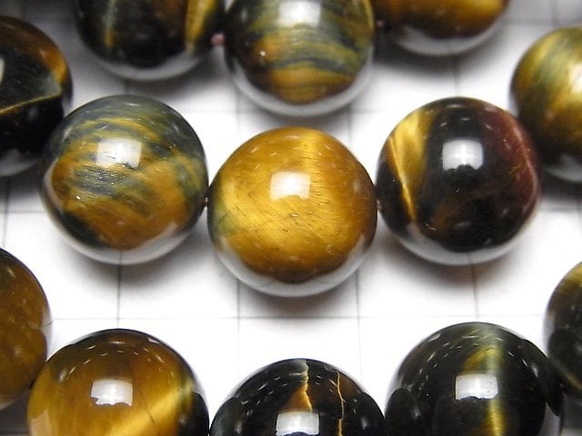 [Video] 1strand $15.99! Mix Tiger's Eye AAA Round 14 mm 1strand (Bracelet)