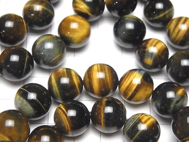 [Video] 1strand $15.99! Mix Tiger's Eye AAA Round 14 mm 1strand (Bracelet)