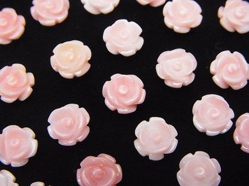 [Video] Queen Conch Shell AAA Rose 6mm [Half Drilled Hole] 2pcs