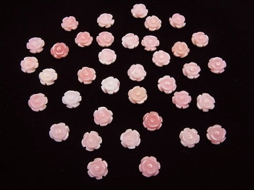 [Video] Queen Conch Shell AAA Rose 6mm [Half Drilled Hole] 2pcs