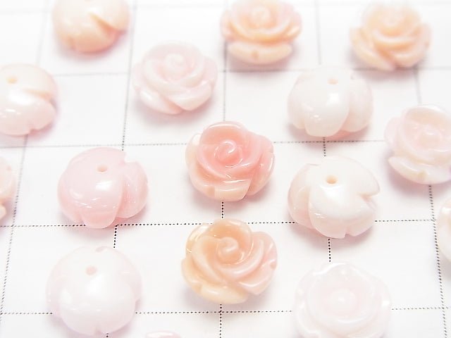 [Video] Queen Conch Shell AAA Rose 8mm [Half Drilled Hole] 2pcs