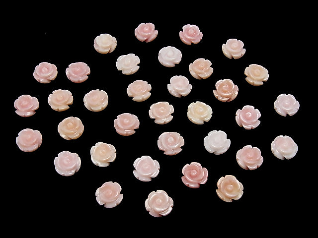 [Video] Queen Conch Shell AAA Rose 8mm [Half Drilled Hole] 2pcs