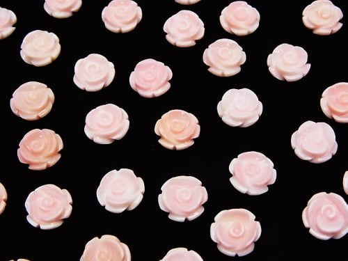 [Video] Queen Conch Shell AAA Rose 10mm [Half Drilled Hole] 2pcs