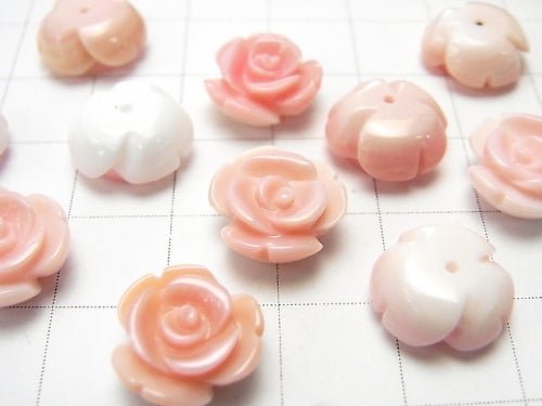 [Video] Queen Conch Shell AAA Rose 12mm [Half Drilled Hole] 2pcs