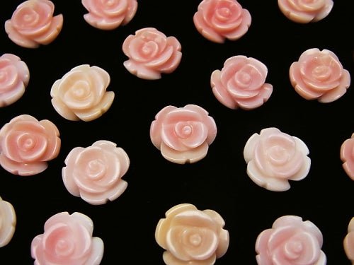 [Video] Queen Conch Shell AAA Rose 12mm [Half Drilled Hole] 2pcs