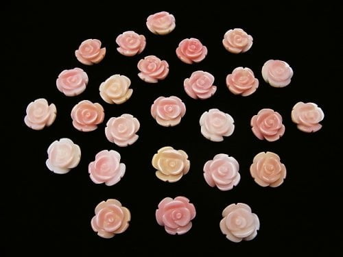[Video] Queen Conch Shell AAA Rose 12mm [Half Drilled Hole] 2pcs