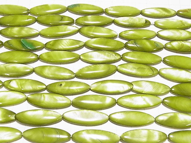 [Video] Green color Shell Marquise 30x10x4mm 1strand beads (aprx.13inch / 32cm)