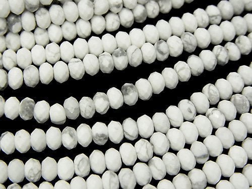 Howlite Magnesite, Roundel Gemstone Beads