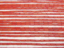 [Video] Red Coral (Dyed) Tube 7x3x3mm 1strand beads (approx. 15 inches/37 cm)