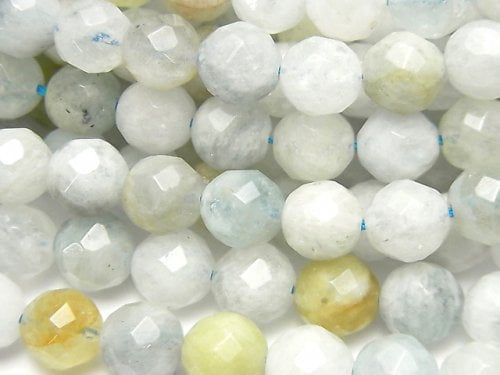 Aquamarine, Faceted Round Gemstone Beads