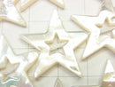 High quality White Shell Faceted Star (Donut) 22 x 24 x 3 mm 1/4 or 1strand beads (aprx.15 inch / 38 cm)