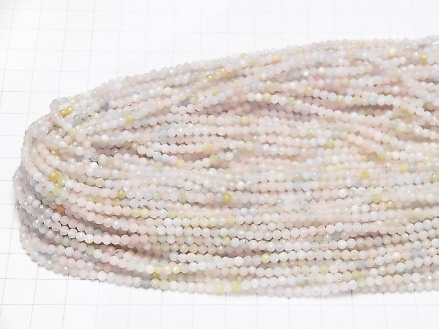 [Video] High Quality! Beryl Mix AAA- Faceted Round 3mm 1strand beads (aprx.15inch / 36cm)