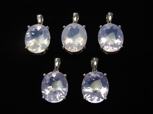 High Quality Scorolite AAA Oval Faceted  [M][L] Pendant  Silver925