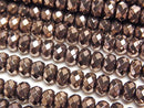 Hematite Faceted Button Rondelle 6x6x4mm Bronze color coated 1strand beads (aprx.15inch/38cm)