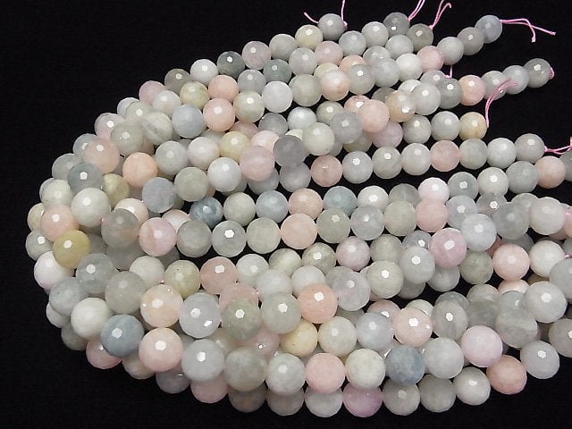 [Video] High Quality! Beryl Mix (Multi Color Aquamarine) AA 128 Faceted Round 12 mm half or 1 strand beads (aprx.15 inch / 36 cm)