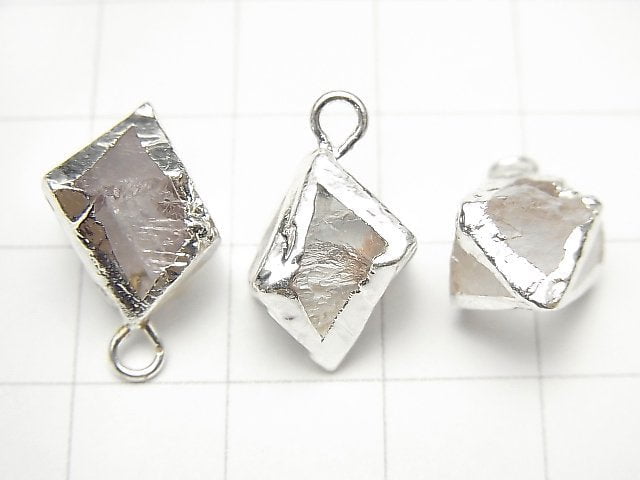 3pcs $8.79! Fluorite 8 Faceted body charm silver color 3pcs