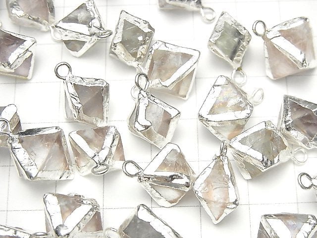 3pcs $8.79! Fluorite 8 Faceted body charm silver color 3pcs