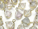 [Video]Fluorite 8Faceted Body Charm Gold color 3pcs