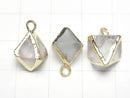 [Video]Fluorite 8Faceted Body Charm Gold color 3pcs