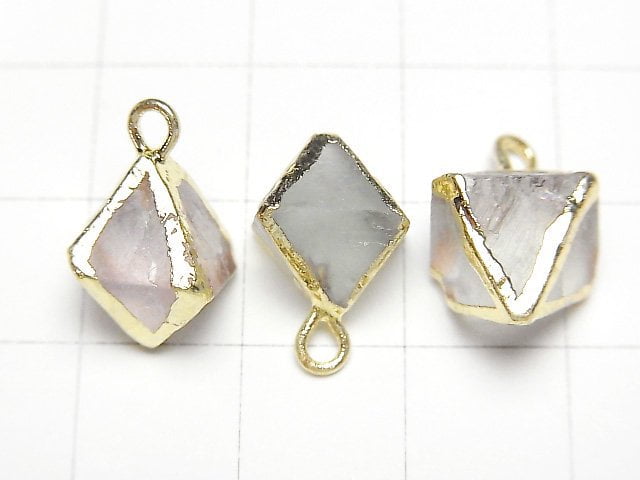 3pcs $8.79! Fluorite 8 Faceted body charm gold color 3pcs