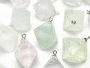 [Video] Fluorite 8Faceted Body Charm Silver925 3pcs