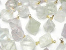 [Video]Fluorite 8Faceted Body Charm 18KGP 3pcs