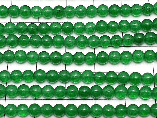 Green Color Jade (Clear Type) Round 4mm 1strand beads (aprx.15inch / 38cm)