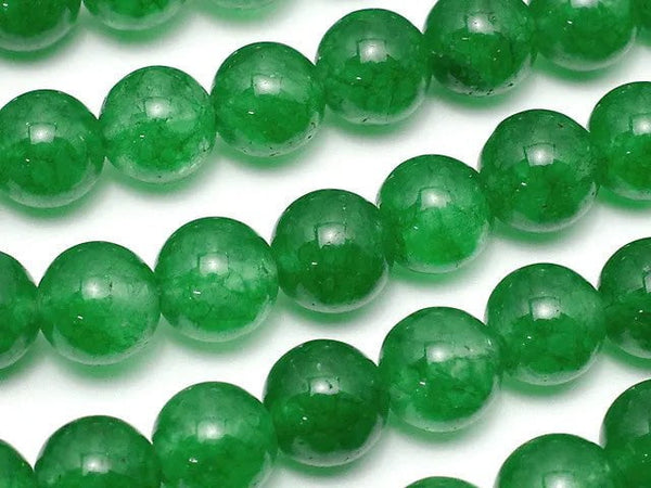 Green Color Jade (Clear Type) Round 8mm 1strand beads (aprx.15inch / 36cm)