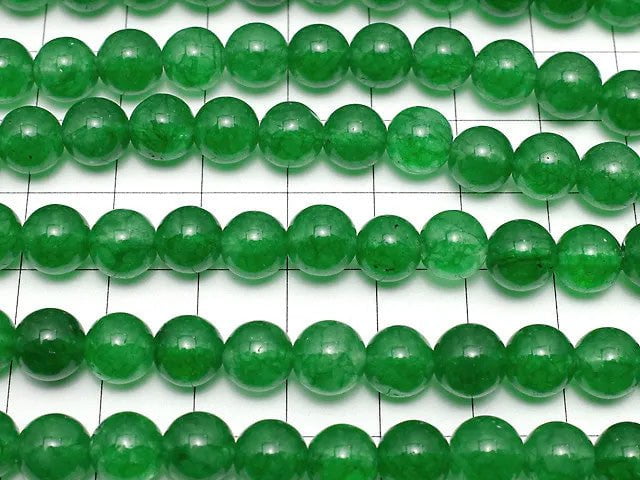 Green Color Jade (Clear Type) Round 8mm 1strand beads (aprx.15inch / 36cm)