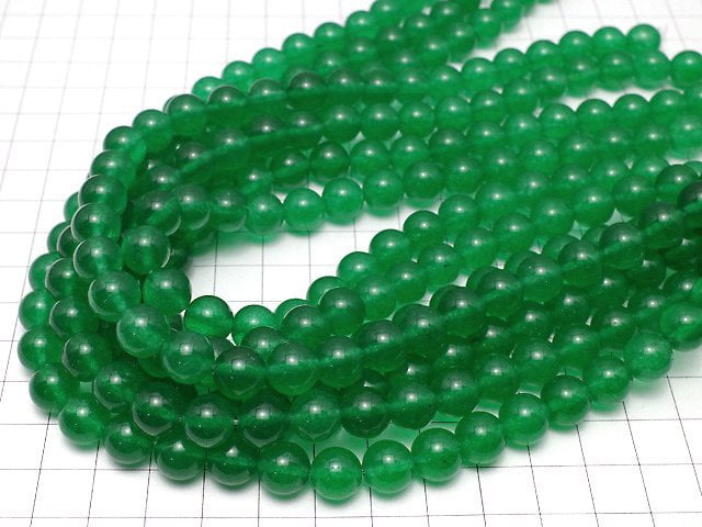 Green Color Jade (Clear Type) Round 10mm 1strand beads (aprx.15inch / 37cm)