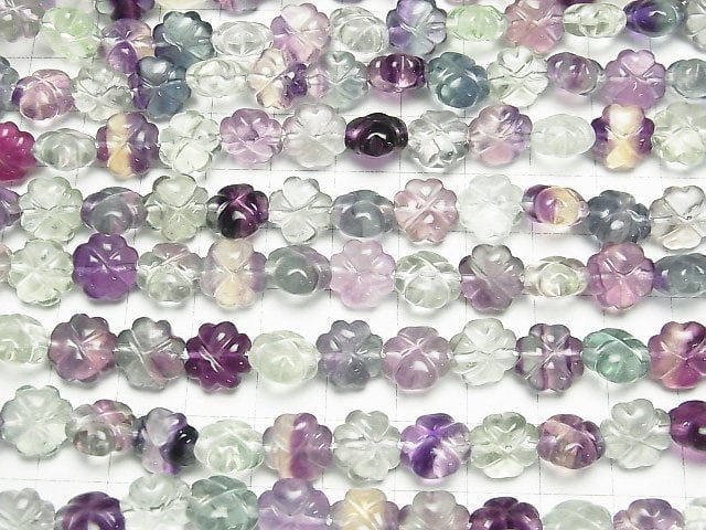 [Video] Multicolor Fluorite AAA- Clover 10x10x6mm half or 1strand beads (aprx.15inch/36cm)