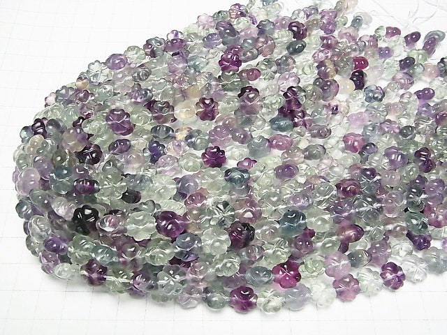 [Video] Multicolor Fluorite AAA- Clover 10x10x6mm half or 1strand beads (aprx.15inch/36cm)