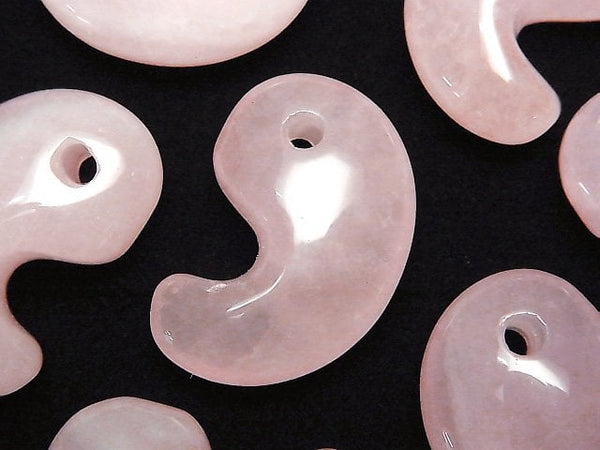 [Video]Rose Quartz AA++ Comma Shaped Bead 30x20mm 3pcs