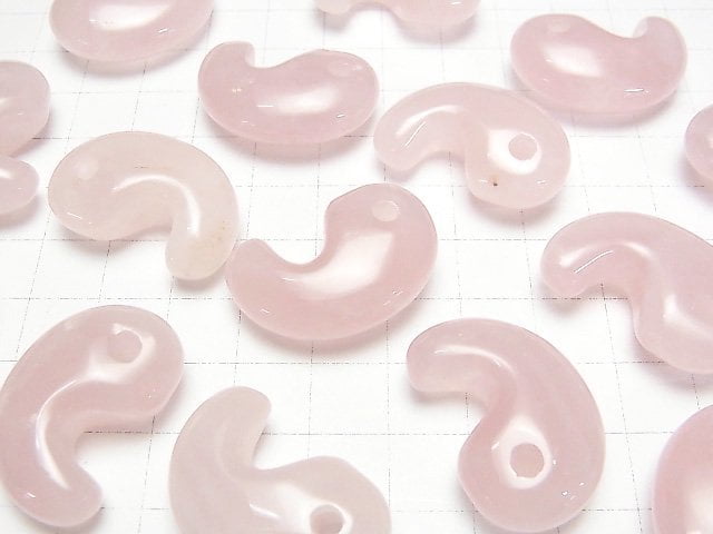 [Video]Rose Quartz AA++ Comma Shaped Bead 30x20mm 3pcs