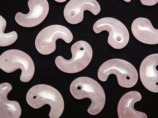 [Video]Rose Quartz AA++ Comma Shaped Bead 30x20mm 3pcs