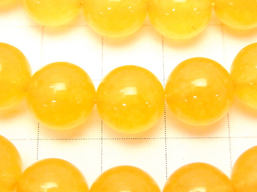 Yellow Color Jade (Clear Type) Round 10mm 1strand beads (aprx.15inch / 37cm)