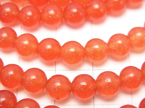 1strand $3.79! Red Color Jade (Clear Type) Round 6mm 1strand beads (aprx.15inch / 37cm)