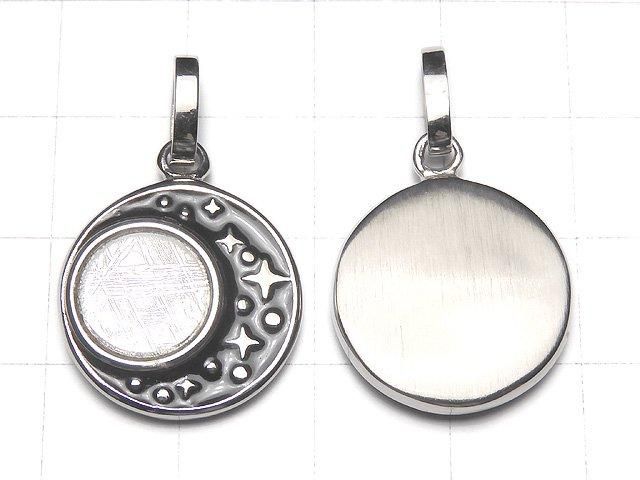 Pendentif météorite (Muonionalusta) 18 x 18 mm, serti clos, 1 pièce