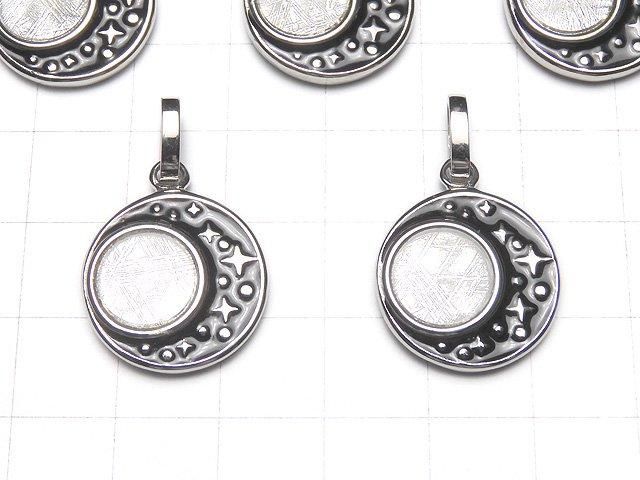 Pendentif météorite (Muonionalusta) 18 x 18 mm, serti clos, 1 pièce