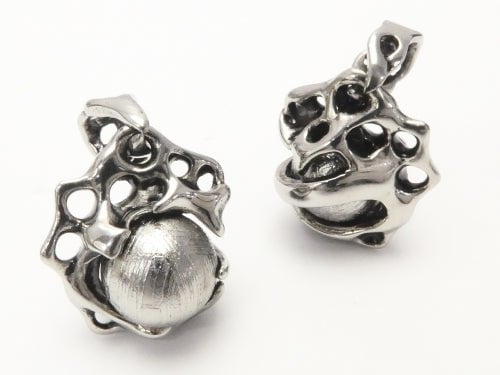 Meteorite (Muonionalusta) 10 mm ball design included Pendant 1pc