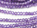 1strand $19.99! Purple color Cubic Zirconia AAA Faceted Button Rondelle 1strand beads (aprx.13inch / 33cm)