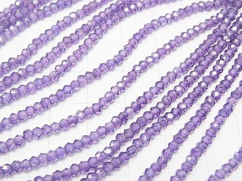 1strand $19.99! Purple color Cubic Zirconia AAA Faceted Button Roundel 1strand beads (aprx.13inch / 33cm)