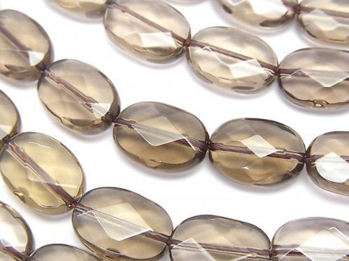 Oval, Smoky Quartz Gemstone Beads