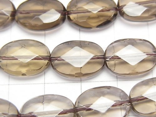 Light color Smoky Quartz AAA Faceted Oval 14 x 10 x 5 mm half or 1 strand beads (aprx.15 inch / 36 cm)