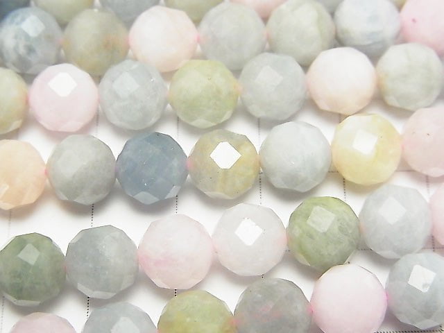 High Quality! Beryl Mix (Multi Color Aquamarine) AA 64 Faceted Round 8 mm half or 1 strand beads (aprx.15 inch / 38 cm)