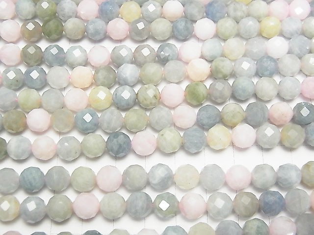 High Quality! Beryl Mix (Multi Color Aquamarine) AA 64 Faceted Round 8 mm half or 1 strand beads (aprx.15 inch / 38 cm)