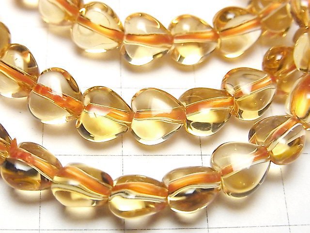 [Video] High Quality Citrine AAA Heart Shape 7 x 7 x 5 mm 1strand (Bracelet)