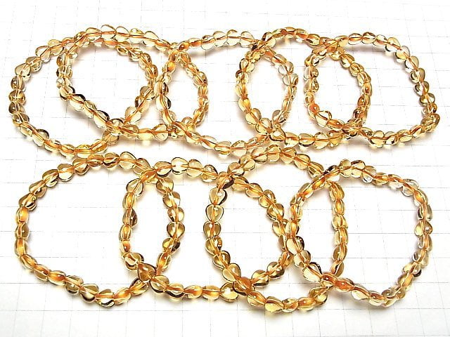 [Video] High Quality Citrine AAA Heart Shape 7 x 7 x 5 mm 1strand (Bracelet)