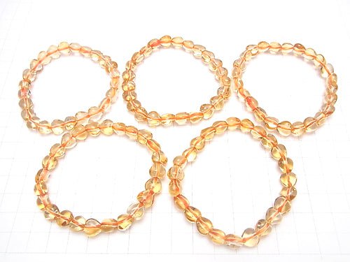 [Video] High Quality Citrine AAA Heart Shape 8x8x6 1strand (Bracelet)