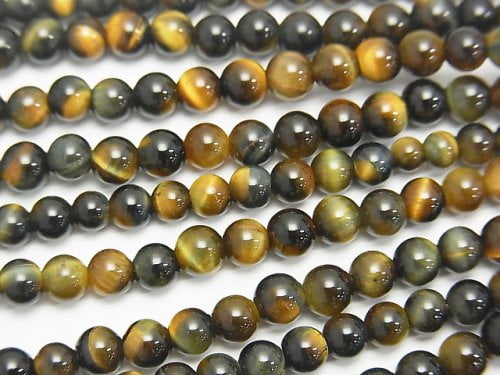 Round, Tiger's Eye Gemstone Beads